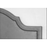 Cabeceira Casal Curva Luxo Estofada com Tachas 140x60 - Suede Cinza - Tachas Fume - 2