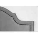 Ver imagem 2 de Cabeceira Casal Curva Luxo Estofada com Tachas 140x60 - Suede Cinza - Tachas Fume