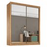 Guarda Roupa Zurique 2 Portas Espelhadas 100% Mdf Amêndoa/off-white - Móveis Europa - 2