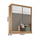 Ver imagem 4 de Guarda Roupa Zurique 2 Portas Espelhadas 100% Mdf Amêndoa/off-white - Móveis Europa