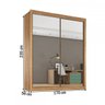 Guarda Roupa Zurique 2 Portas Espelhadas 100% Mdf Amêndoa/off-white - Móveis Europa - 4