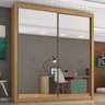 Guarda Roupa Zurique 2 Portas Espelhadas 100% Mdf Amêndoa/off-white - Móveis Europa - 1