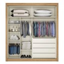 Ver imagem 3 de Guarda-Roupa Solteiro Zurique 2 Portas 4 Gavetas Amêndoa/Off-White- Europa Móveis