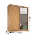 Ver imagem 4 de Guarda-Roupa Solteiro Zurique 2 Portas 4 Gavetas Amêndoa/Off-White- Europa Móveis