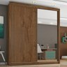 Guarda Roupa Zurique 1 Porta Espelhada 100% Mdf Braúna/off-white - Móveis Europa - 1