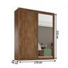 Guarda Roupa Zurique 1 Porta Espelhada 100% Mdf Braúna/off-white - Móveis Europa - 4