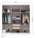 Ver imagem 4 de Guarda Roupa Casal com Espelho 6 Portas 2 Gavetas Lyon Yescasa Branco