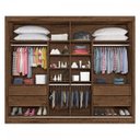Ver imagem 3 de Guarda-Roupa Casal Verona 2 Portas 4 Gavetas Espelhado Brauna/Off-White - Mademarques