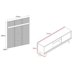 Rack+painel Milo para Tv de até 65 Polegadas - Cumaru - Madetec - 3