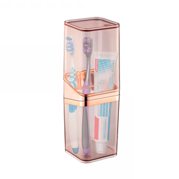 Porta Escova De Dente Acrílico Com Tampa 4 Divisórias Para Escovas E Pasta Creme Dental UZ Utilidade - 5
