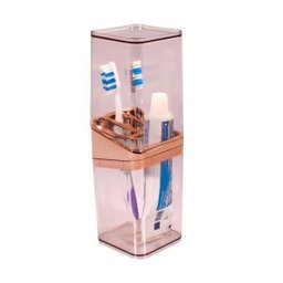 Porta Escova Slim com Tampa Metalizado Branco Uz Utilidades - 6