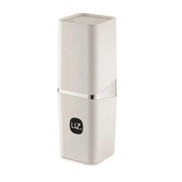 Porta Escova Slim com Tampa Metalizado Branco Uz Utilidades - 1