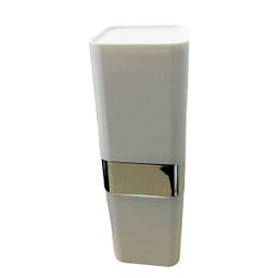 Porta Escova Slim com Tampa Metalizado Branco Uz Utilidades - 3