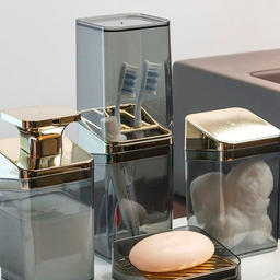 Porta Escova De Dente Acrílico Com Tampa 4 Divisórias Para Escovas E Pasta Creme Dental UZ Utilidade - 6