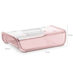 Porta Frios Acrílico Elegante com Tampa Transparente Vermelho - 7