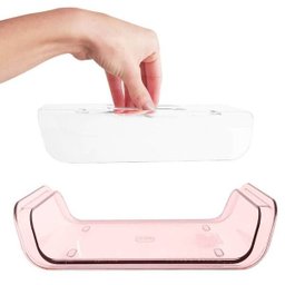 Porta Frios Acrílico Elegante com Tampa Transparente Rosa - 4
