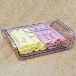 Porta Frios Acrílico Elegante com Tampa Transparente Rosa - 6