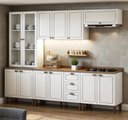 Ver imagem 1 de Cozinha Americana Modulada com Cristaleira e Tampo 7 Peças 280cm Friz Genialflex