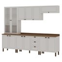 Ver imagem 3 de Cozinha Americana Modulada com Cristaleira e Tampo 7 Peças 280cm Friz Genialflex