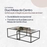 Mesa de Centro Industrial Moderna Atemporal Duo Catarina Preto e Tampo de Vidro - 3