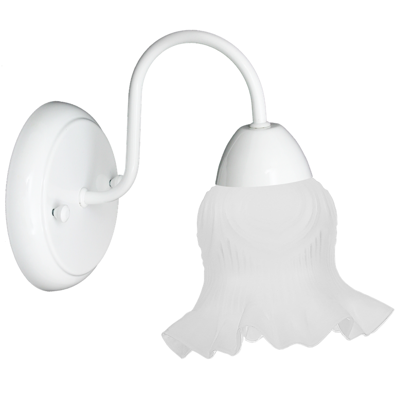 Arandela Colonial Branca de Parede com Tulipa Caracol Fosca