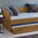 Ver imagem 6 de Bicama Solteiro Duo com Cama Auxiliar em Mdf Premium Amendoa com 2 Colchões