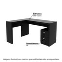 Ver imagem 2 de Mesa de Escritório em L com 2 Gavetas - Preto