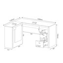 Ver imagem 4 de Mesa de Escritório em L com 2 Gavetas - Preto