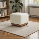 Ver imagem 1 de Puff Dalilla Decorativo Bouclé Premium Exclusivo Assento Extra para Sala Quarto Design Moderno