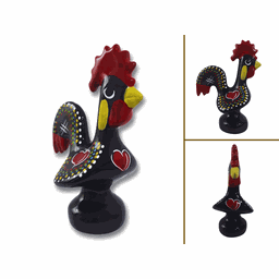 Galo Português de Barcelos Altura 25cm em Cerâmica Esmaltada - 1