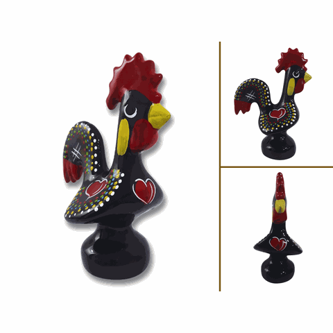 Galo Português de Barcelos Altura 25cm em Cerâmica Esmaltada