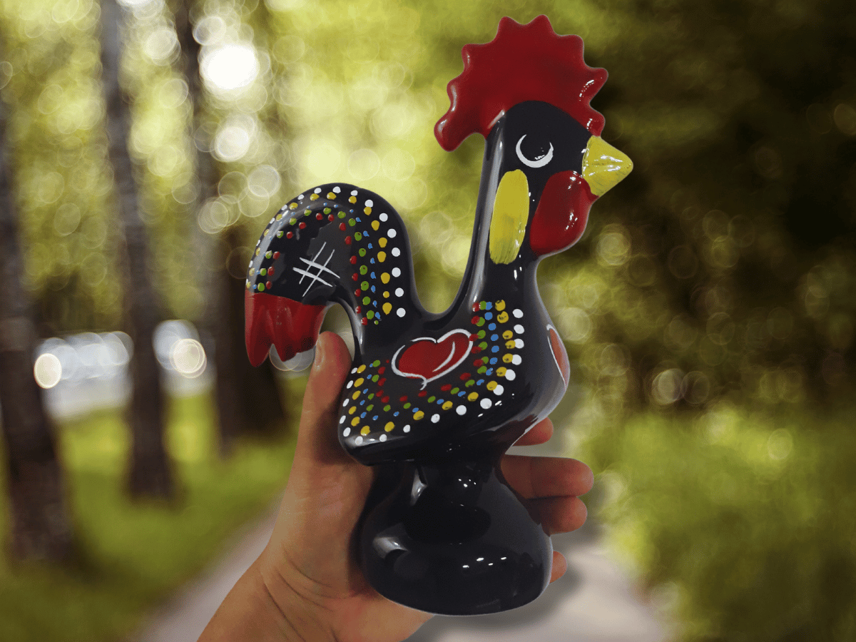 Galo Português de Barcelos Altura 25cm em Cerâmica Esmaltada - 2