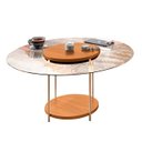 Ver imagem 2 de Mesa de Centro Redonda Tampo de Vidro Sky Cinamomo - Hb Móveis