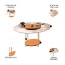 Ver imagem 3 de Mesa de Centro Redonda Tampo de Vidro Sky Cinamomo - Hb Móveis