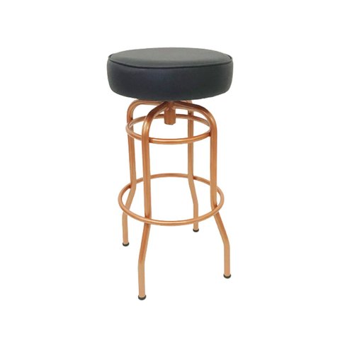 Banqueta Altura 65cm Bar Giratória cor Cobre assento preto Poltronas do Sul Banqueta Bar
