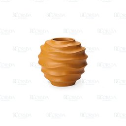 Vaso Ondas Decorativo Ocre Médio em Cerâmica - 2
