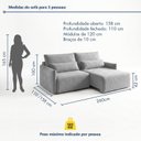 Ver imagem 3 de Sofá Cama Reclinável sem Caixa 260cm Tóquio
