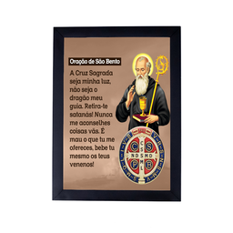 Lindo Quadro Religioso Oração do Santo São Bento P8842 - 1