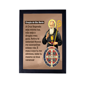 Lindo Quadro Religioso Oração do Santo São Bento P8842