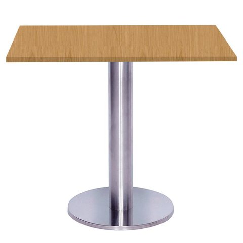 Mesa Beta Big Inox 75 Cm (alt) Disco Redondo Tampo Mdp Quadrado 60 Cm (larg) X 2,50 Cm (alt) Samba