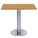 Ver imagem 1 de Mesa Beta Big Inox 75 Cm (alt) Disco Redondo Tampo Mdp Quadrado 60 Cm (larg) X 2,50 Cm (alt) Samba