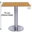 Ver imagem 5 de Mesa Beta Big Inox 75 Cm (alt) Disco Redondo Tampo Mdp Quadrado 60 Cm (larg) X 2,50 Cm (alt) Samba