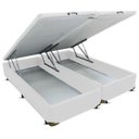Ver imagem 1 de Cama Box Baú com Auxiliar Semi Ortopedico Casal Bipartido Corino (138x188) - Branco