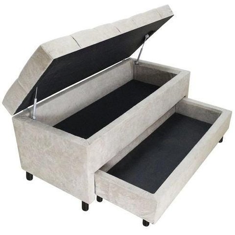 Recamier com Auxiliar Queen Suede (1.58x0.50) Cor:areia