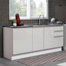 Kit com 2 Balcões de Cozinha Madesa Acordes 100% MDF (Sem Tampo e Pia) Frentes Branco Brilho - 2