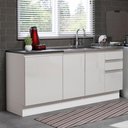 Ver imagem 1 de Kit com 2 Balcões de Cozinha Madesa Acordes 100% MDF (Sem Tampo e Pia) Frentes Branco Brilho