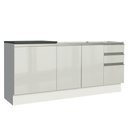 Ver imagem 3 de Kit com 2 Balcões de Cozinha Madesa Acordes 100% MDF (Sem Tampo e Pia) Frentes Branco Brilho