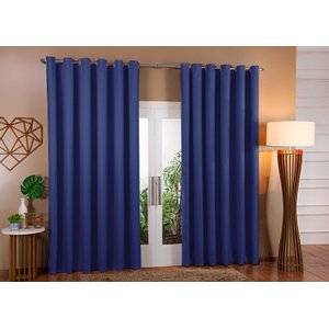 Cortina Blackout em Tecido Corta Luz 3,00x2,80 Sala e Quarto Azul Marinho