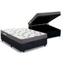 Ver imagem 1 de Cama Box Baú Casal: Colchão Espuma Ortobom D33 Light Saúde + Base CRC Suede Black(138x188)