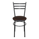 Ver imagem 4 de Jogo 4 Cadeiras Para Cozinha Epoxi Craqueada Assento Estofado - Marrom